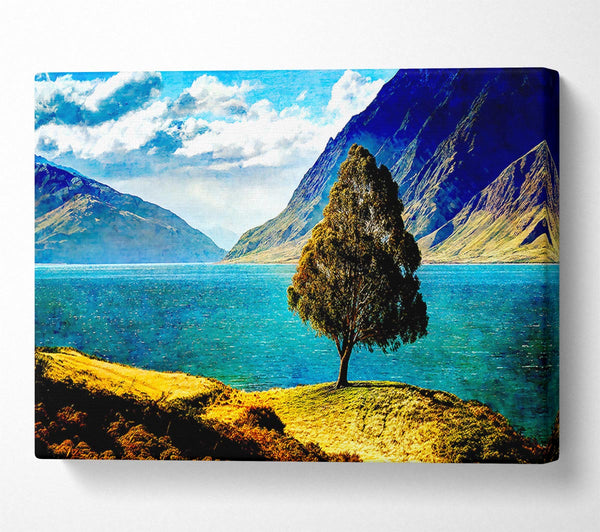  A Canvas Print of Tree By The Lake Canvas Wall Art