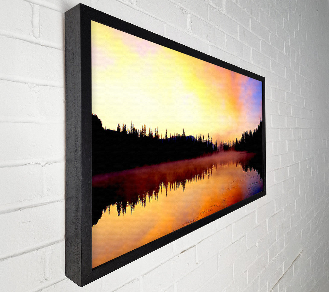  A Canvas Print of Lake Fog Tree Reflection Canvas Print