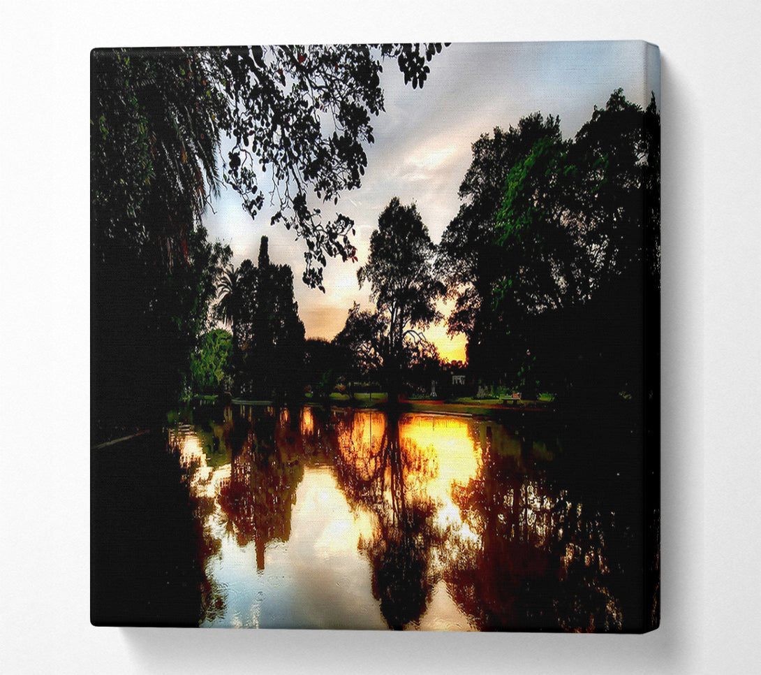  A Canvas Print of Sunset Reflection On Water Canvas Art