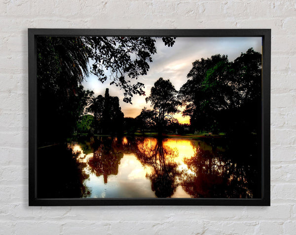 Sunset Reflection On Water Framed Print