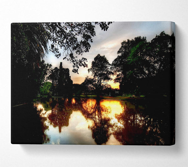  A Canvas Print of Sunset Reflection On Water Canvas Art