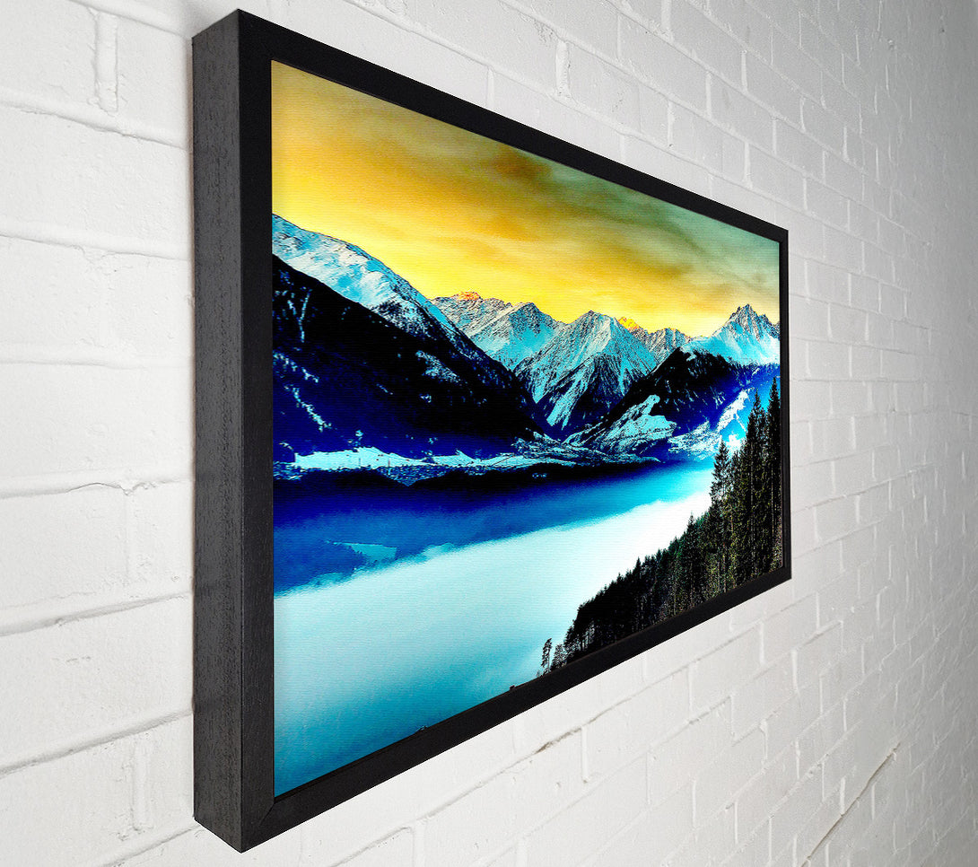  A Canvas Print of Snowy Mountains And Fog Filled Valley Canvas Print