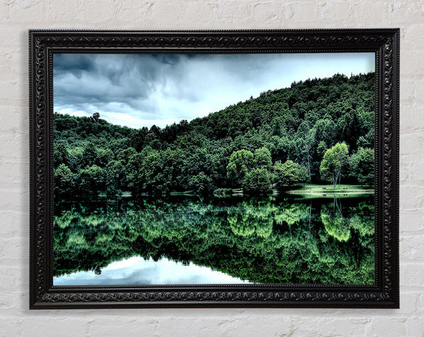 Forest Lake Reflection Framed Print