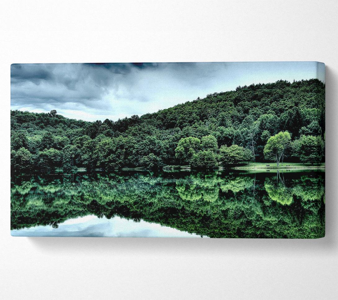  A Canvas Print of Forest Lake Reflection Canvas Wall Art