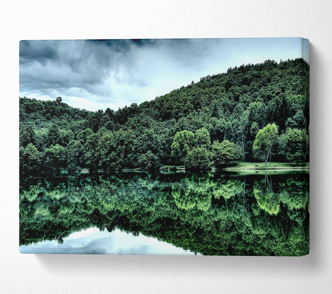 A Canvas Print of Forest Lake Reflection Canvas Wall Art