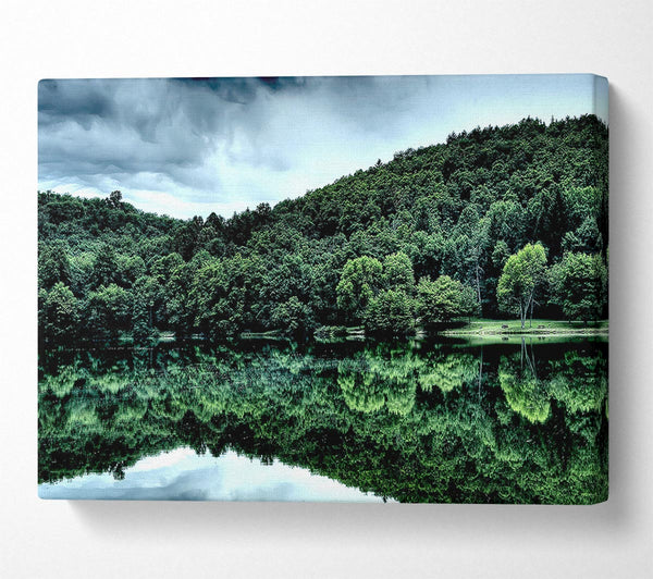  A Canvas Print of Forest Lake Reflection Canvas Wall Art