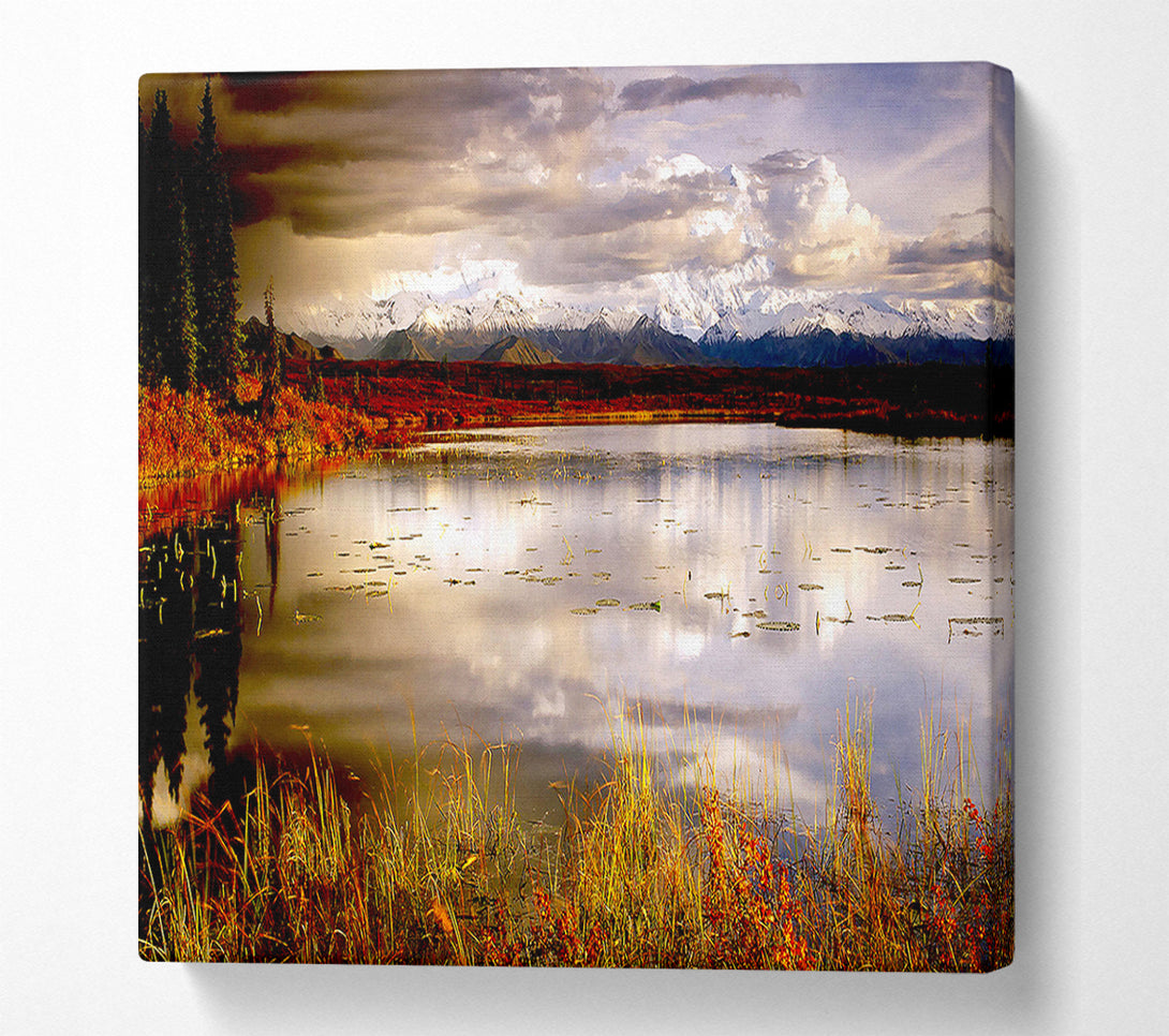  A Canvas Print of Lake Autumn Clouds Canvas Art