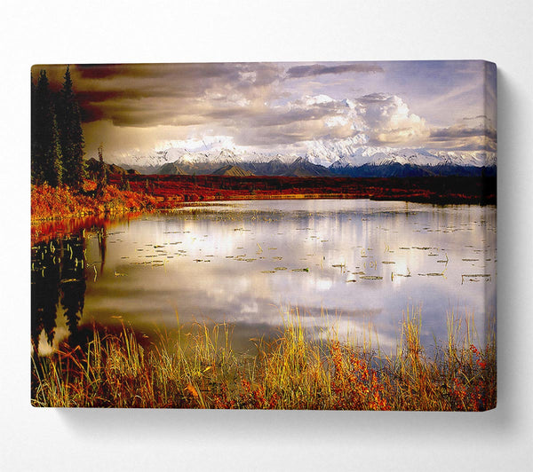  A Canvas Print of Lake Autumn Clouds Canvas Art