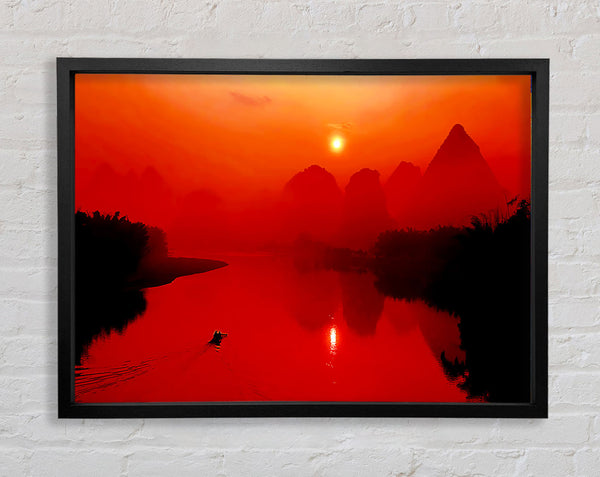 Red Paradise Lake Framed Print