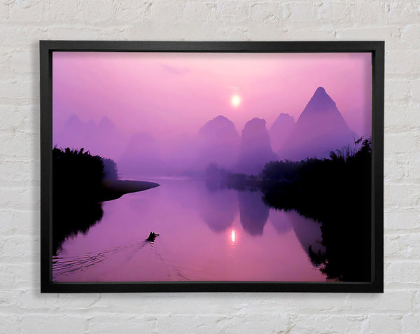Pink Blue Paradise Lake Framed Print