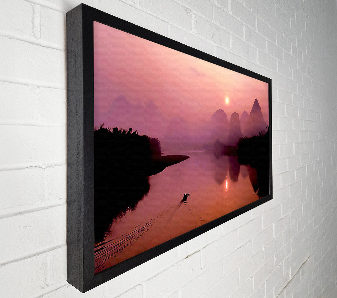  A Canvas Print of Peach Paradise Lake Canvas Print