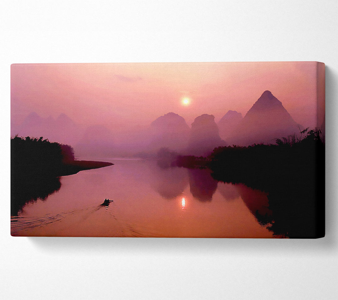  A Canvas Print of Peach Paradise Lake Canvas Print