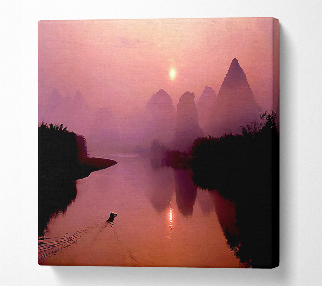  A Canvas Print of Peach Paradise Lake Canvas Print