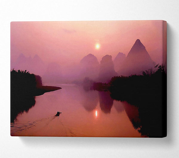  A Canvas Print of Peach Paradise Lake Canvas Print