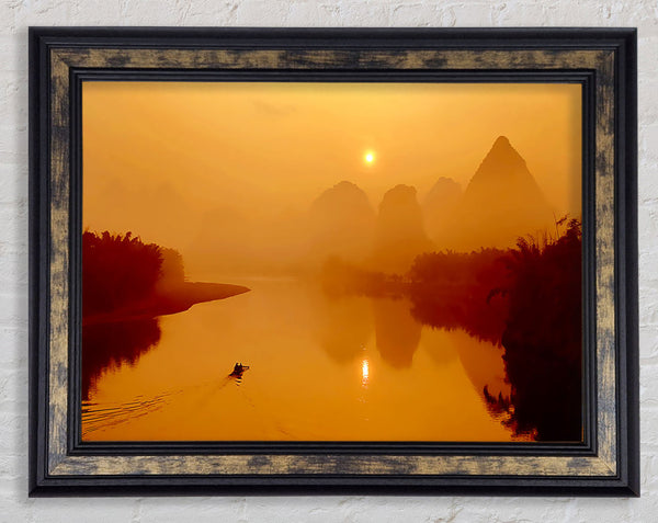 Golden Paradise Lake Framed Print