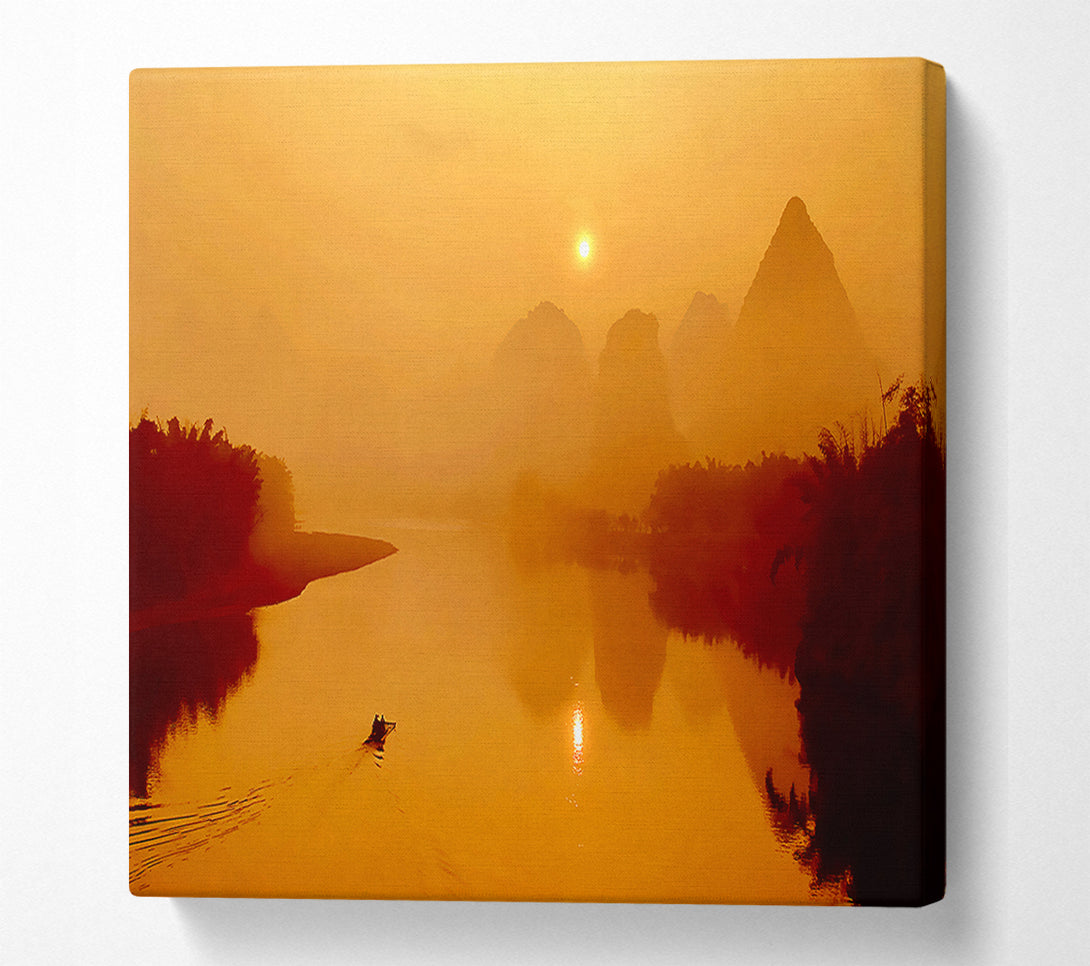  A Canvas Print of Golden Paradise Lake Canvas Art