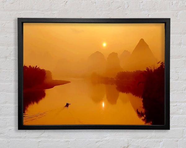 Golden Paradise Lake Framed Print