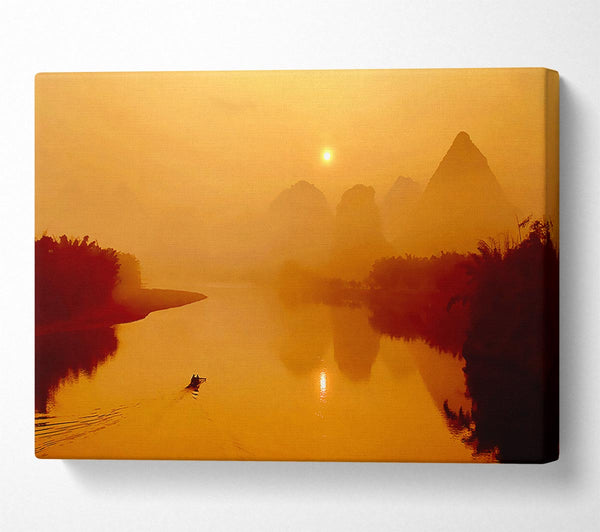  A Canvas Print of Golden Paradise Lake Canvas Art