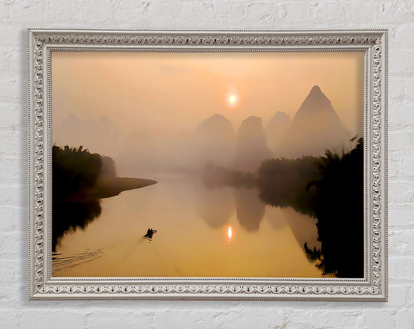 Calm Paradise Lake Framed Print