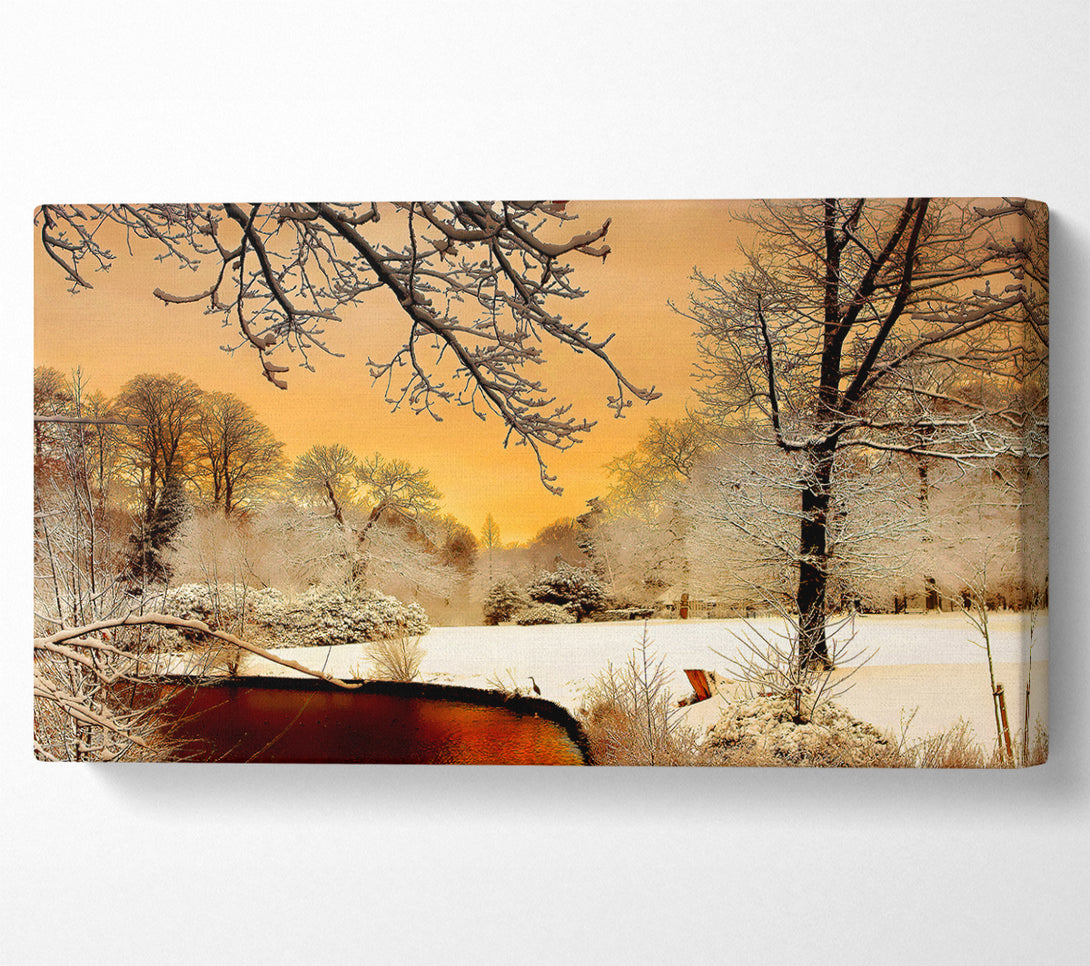  A Canvas Print of Winter Lake Paradise Canvas Wall Art