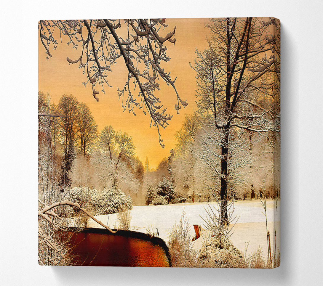  A Canvas Print of Winter Lake Paradise Canvas Wall Art