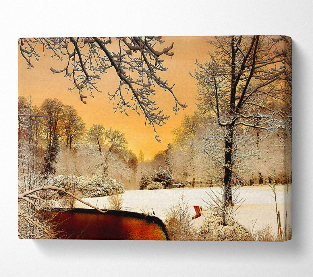  A Canvas Print of Winter Lake Paradise Canvas Wall Art