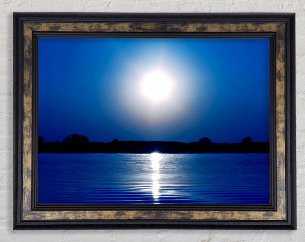 Blue Lake Sun Framed Print