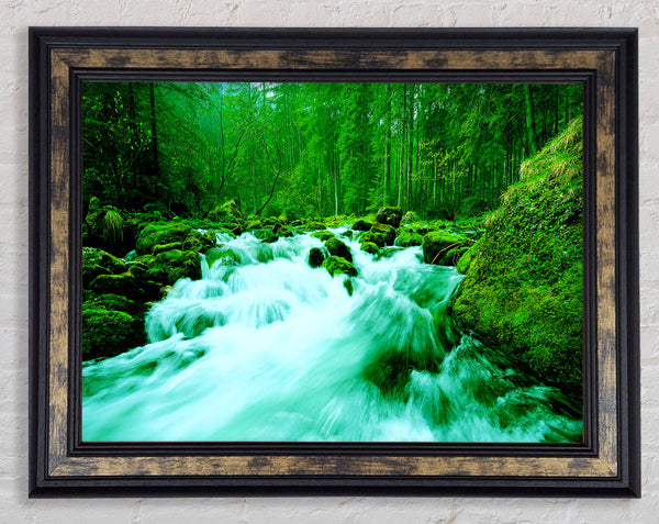 The Green Woodland River Framed Print