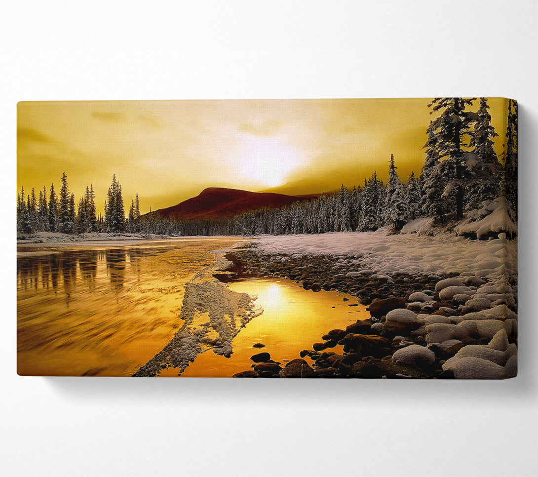  A Canvas Print of Stunning Golden Lake Canvas Art