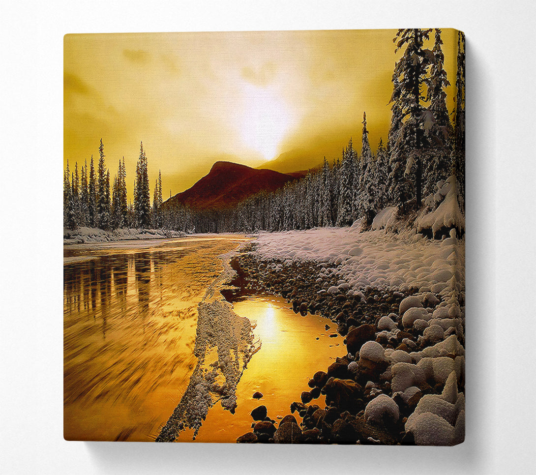  A Canvas Print of Stunning Golden Lake Canvas Art
