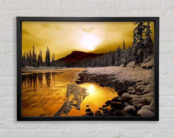 Stunning Golden Lake Framed Print
