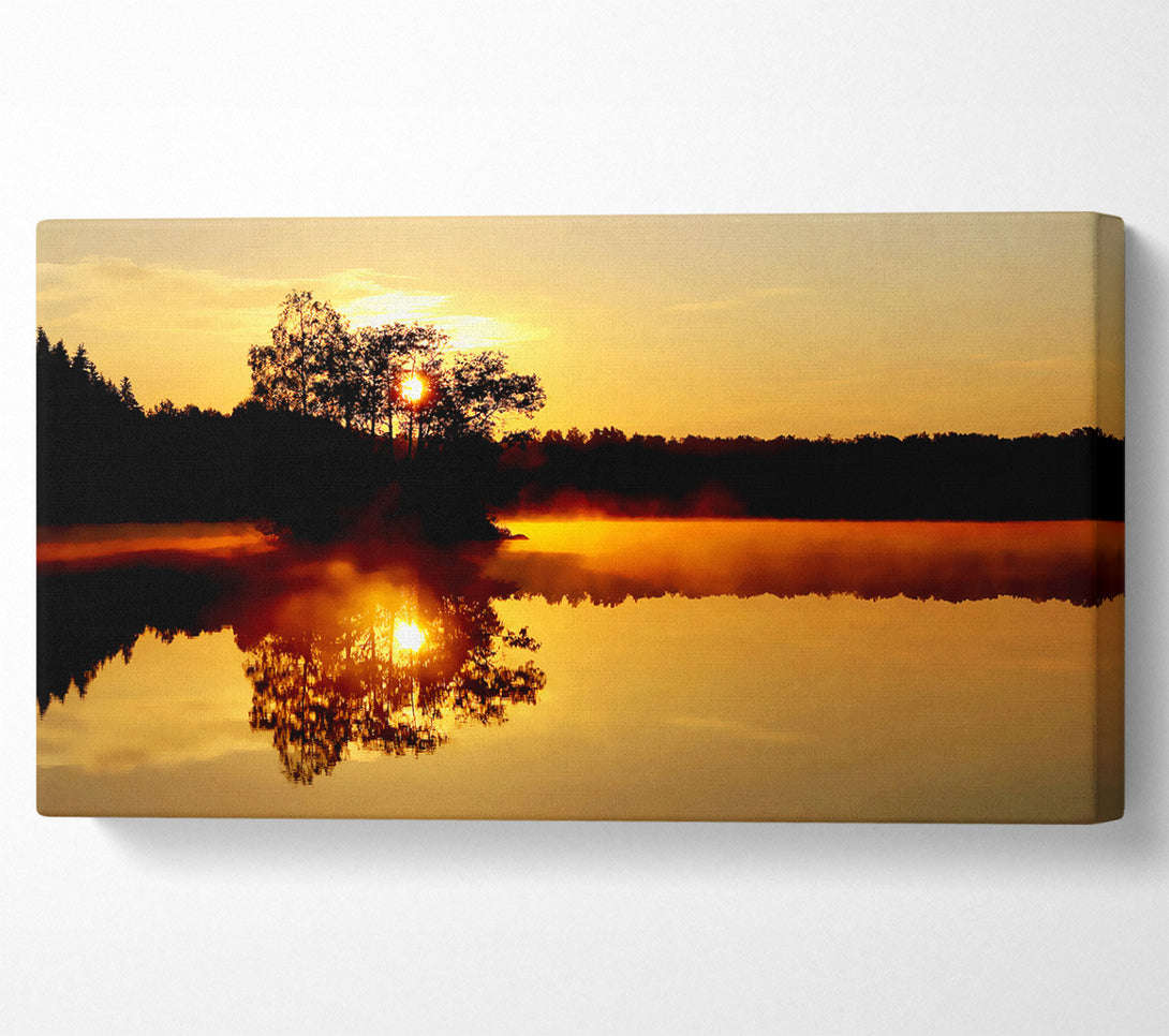  A Canvas Print of Reflections Of The Sunset Tree Canvas Wall Art