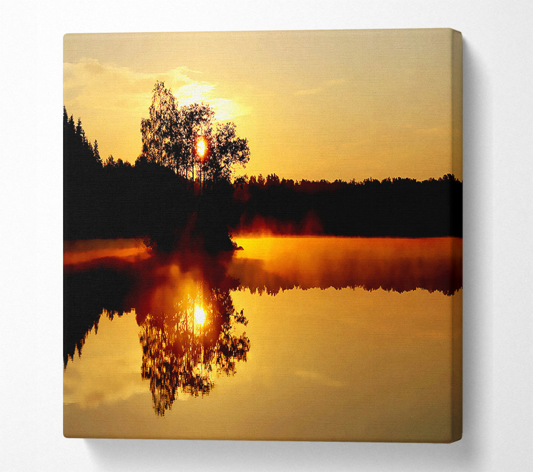  A Canvas Print of Reflections Of The Sunset Tree Canvas Wall Art