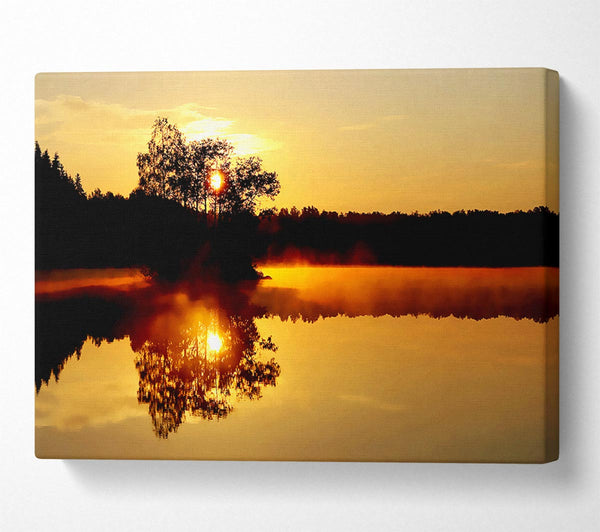  A Canvas Print of Reflections Of The Sunset Tree Canvas Wall Art