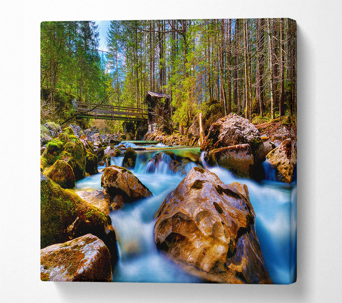  A Canvas Print of Secluded River Retreat Canvas Art