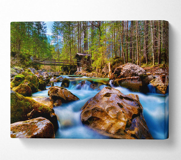  A Canvas Print of Secluded River Retreat Canvas Art