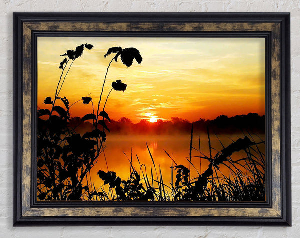 Sunset Lake Framed Print