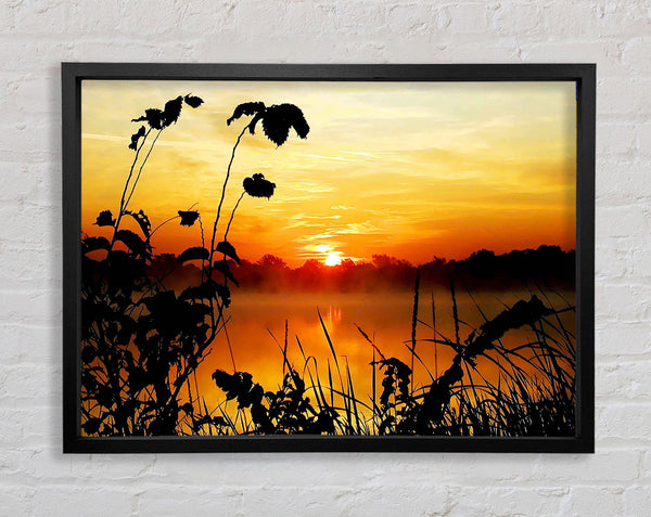 Sunset Lake Framed Print