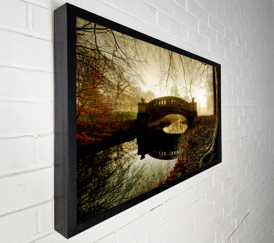  A Canvas Print of The Misty Autumn Bridge Canvas Wall Art