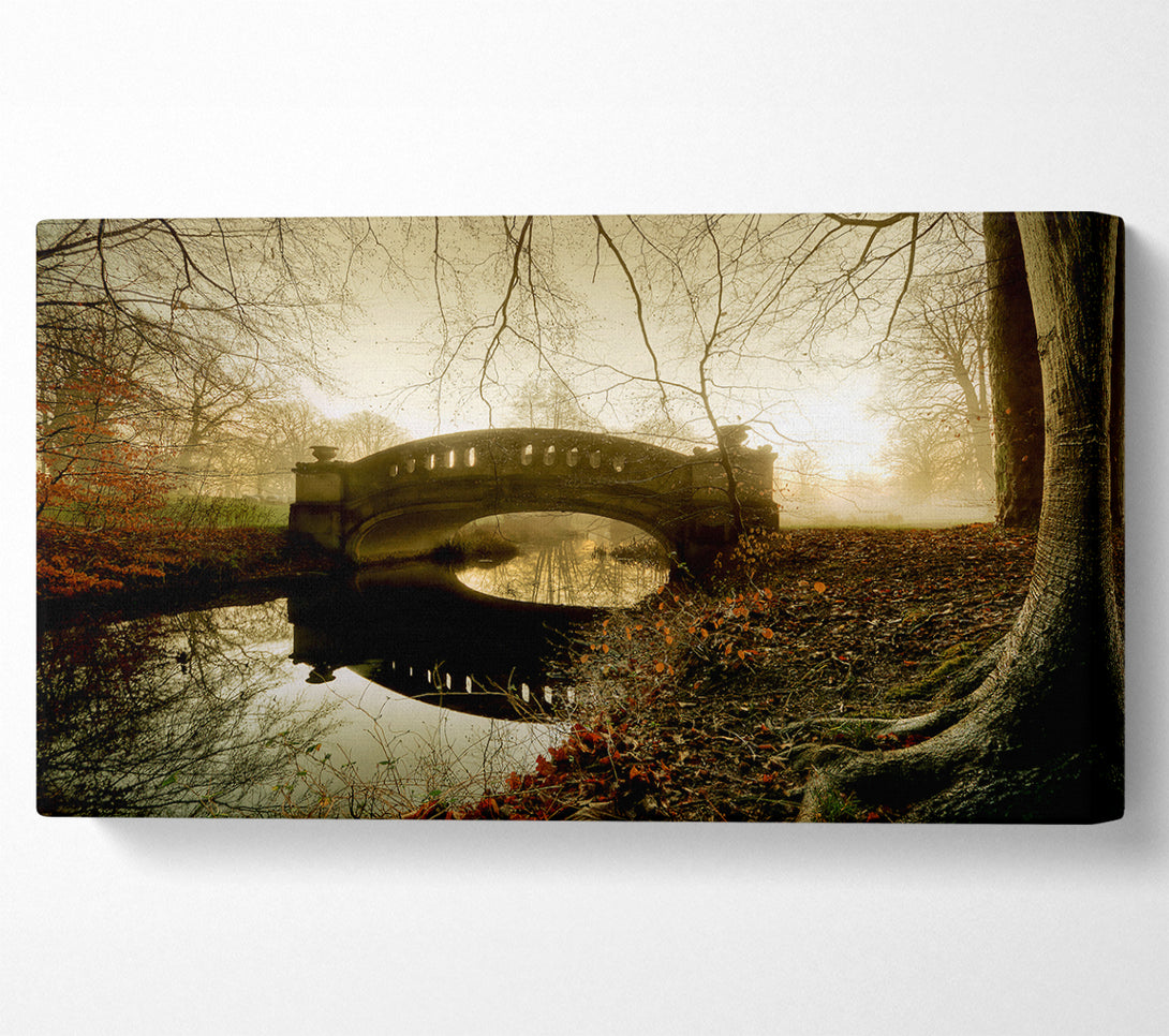 A Canvas Print of The Misty Autumn Bridge Canvas Wall Art