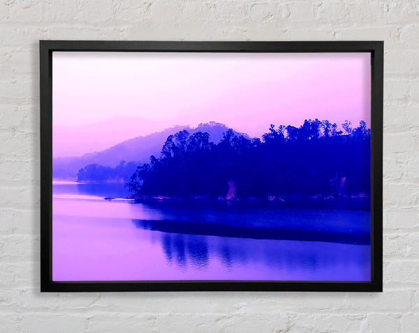 Pink Blue Lake Serine Framed Print