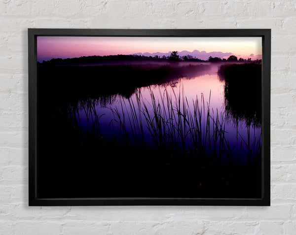 Pink River Calm Framed Print