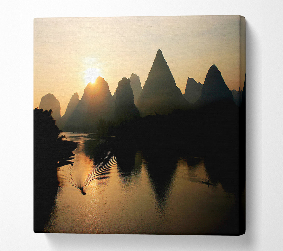  A Canvas Print of Sunrise Reflections Canvas Print
