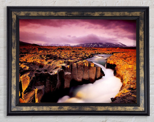 Sunrise Over Mountain Stream Framed Print