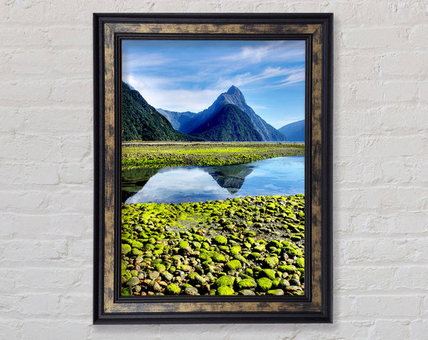 Mountain Peak Lake Framed Print