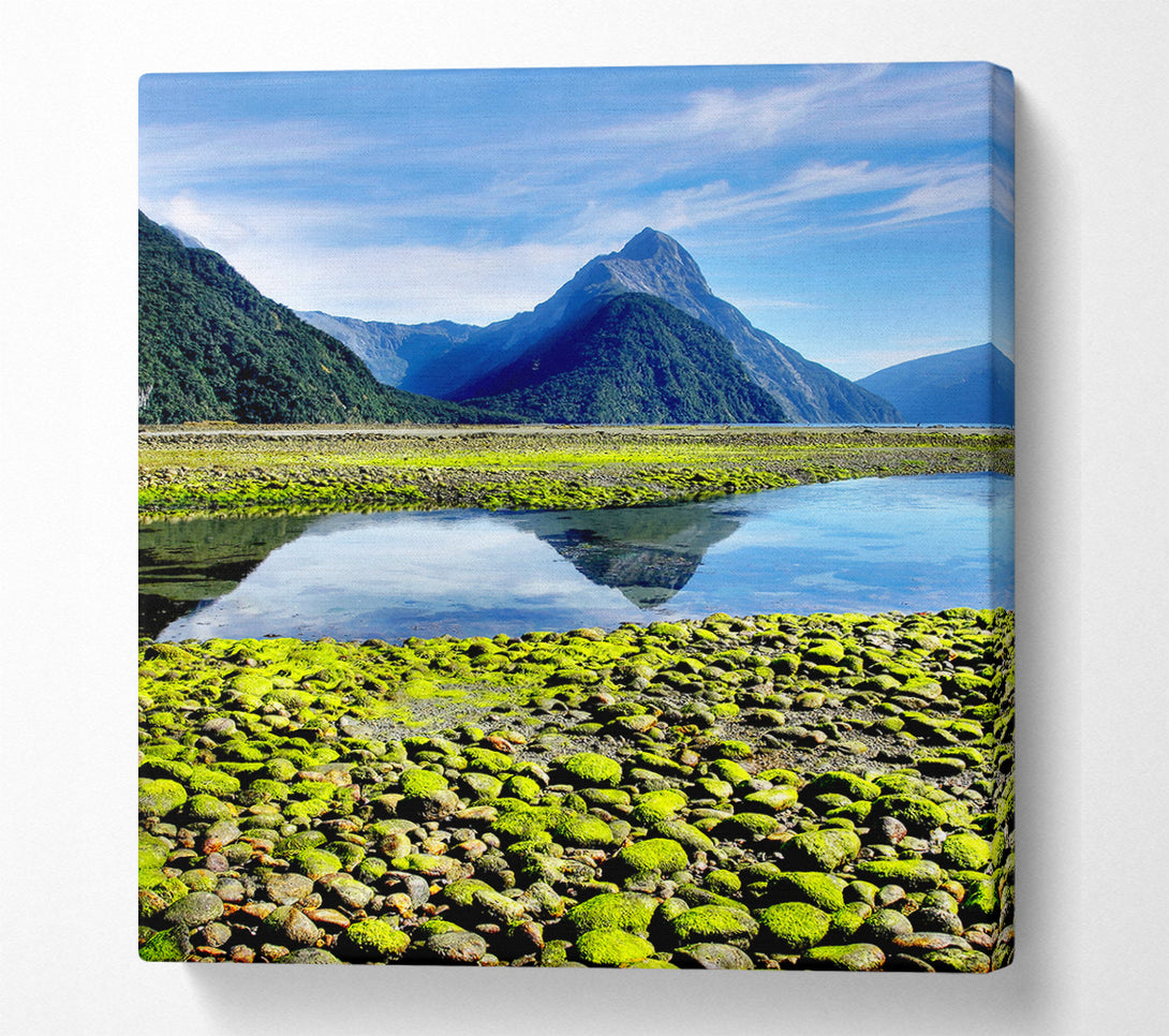  A Canvas Print of Mountain Peak Lake Canvas Wall Art