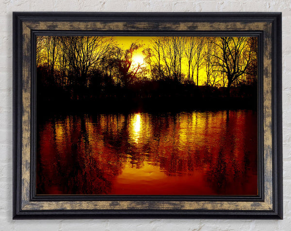 The Lake At Dusk Framed Print
