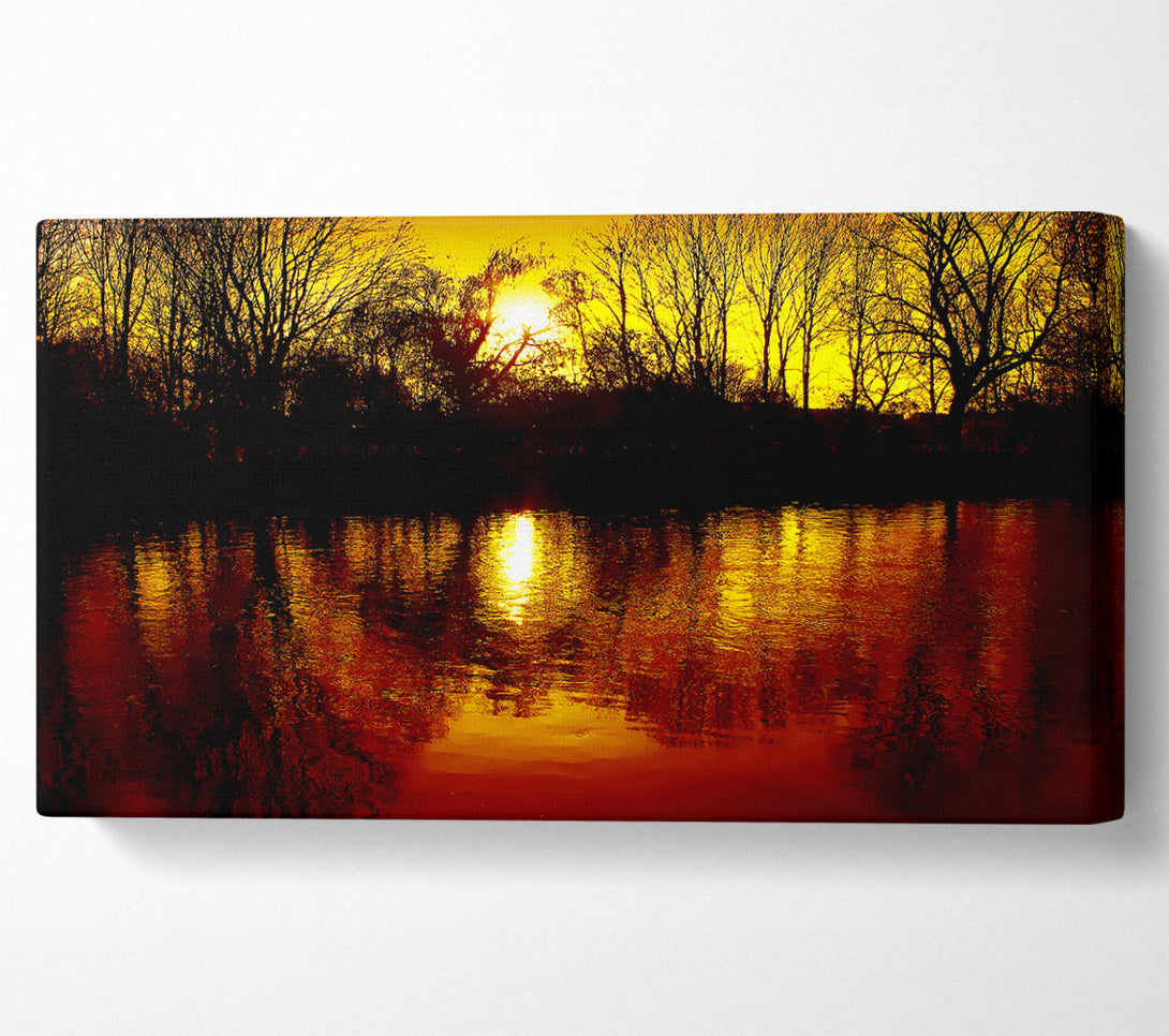  A Canvas Print of The Lake At Dusk Canvas Wall Art