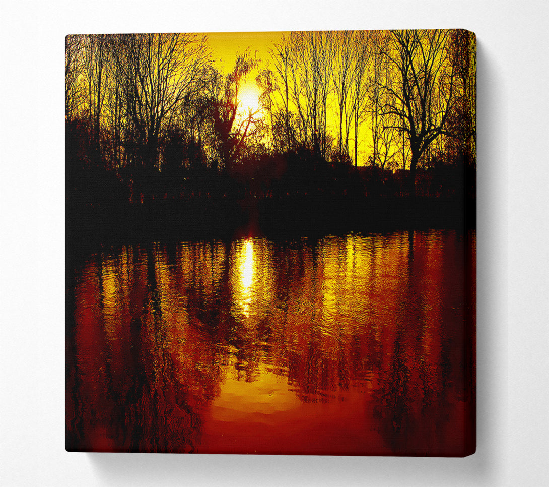  A Canvas Print of The Lake At Dusk Canvas Wall Art