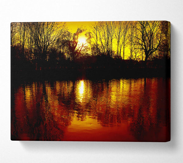  A Canvas Print of The Lake At Dusk Canvas Wall Art
